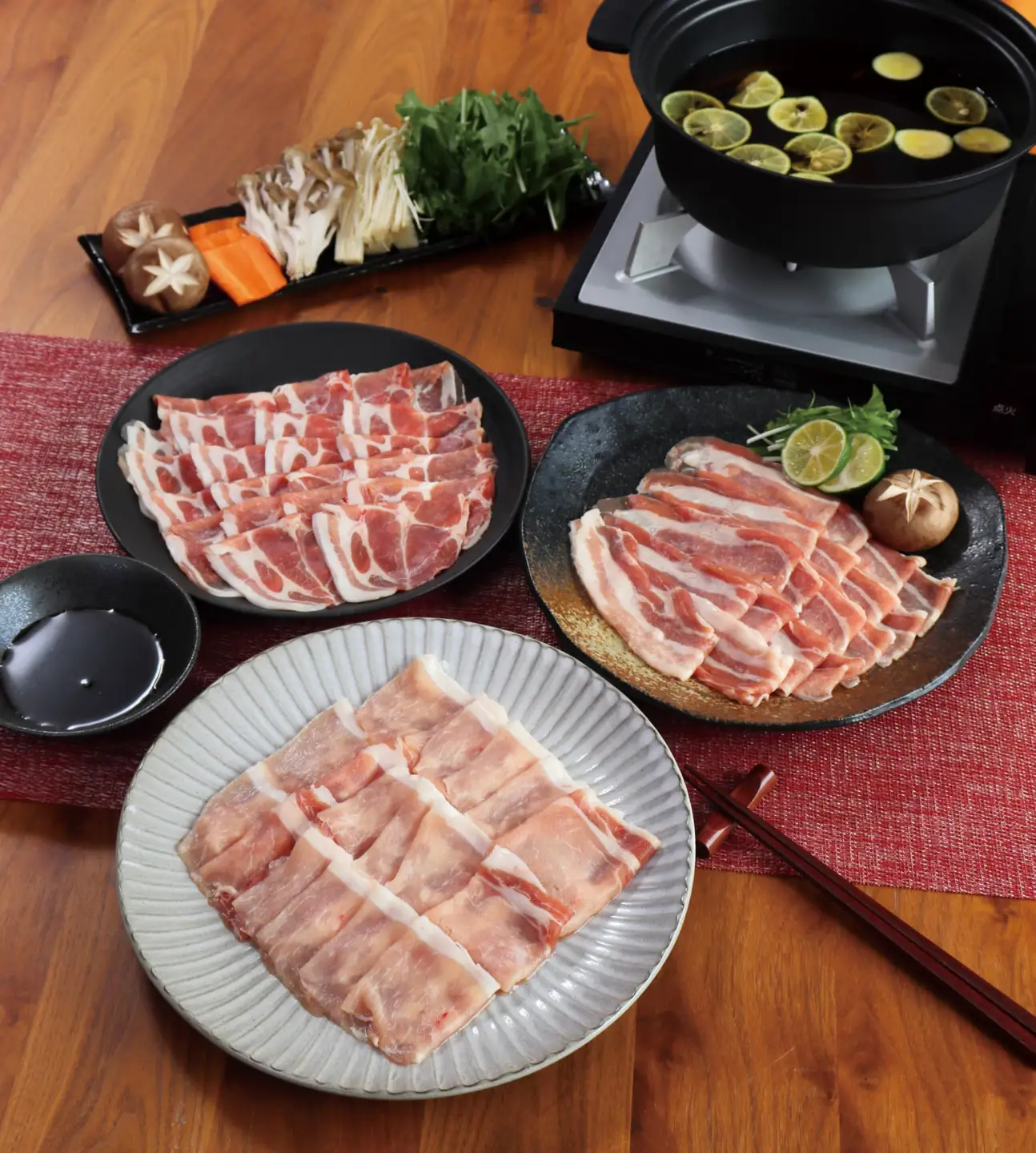 元気豚　しゃぶしゃぶ肉3種セット(1.8kg)_肉 しゃぶしゃぶ 豚肉 豚しゃぶ_【配送不可地域：離島・沖縄県】 TAKB043
