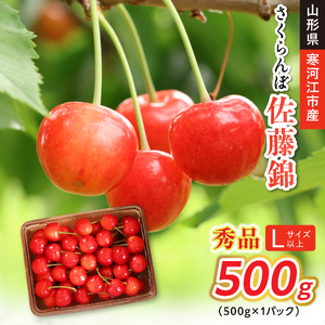 【先行予約】令和8年産 さくらんぼ 佐藤錦 Lサイズ以上 秀品 500g 山形県産【2026年6月上旬頃から下旬頃発送予定】※配送不可 沖縄・離島　017-A-CB001
