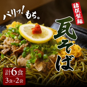 瓦そば3食 ゆで麺 2袋 有限会社猪俣製麺 山口県 防府市 O-E20 瓦そば 茶そば 山口名物 ご当地グルメ ホットプレート ゆで麺 麺 お取り寄せ 郷土料理 3食分