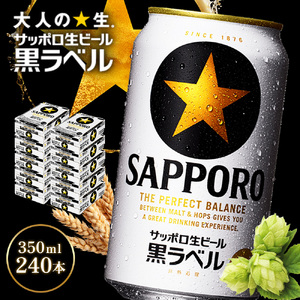 サッポロ黒ラベル350ml×240本（10箱）【930040120】