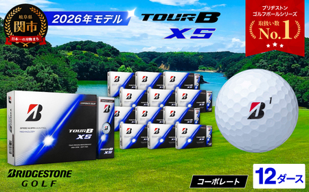【2026】ゴルフボール 12D ブリヂストン TOUR B XS コーポレートカラー