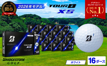 【2026】ゴルフボール 16D ブリヂストン TOUR B XS ホワイト