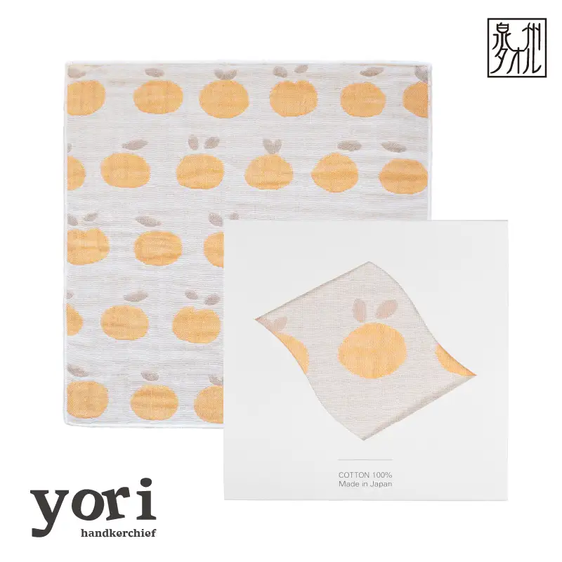 yoriハンカチ単品ハンカチギフト（みかん）