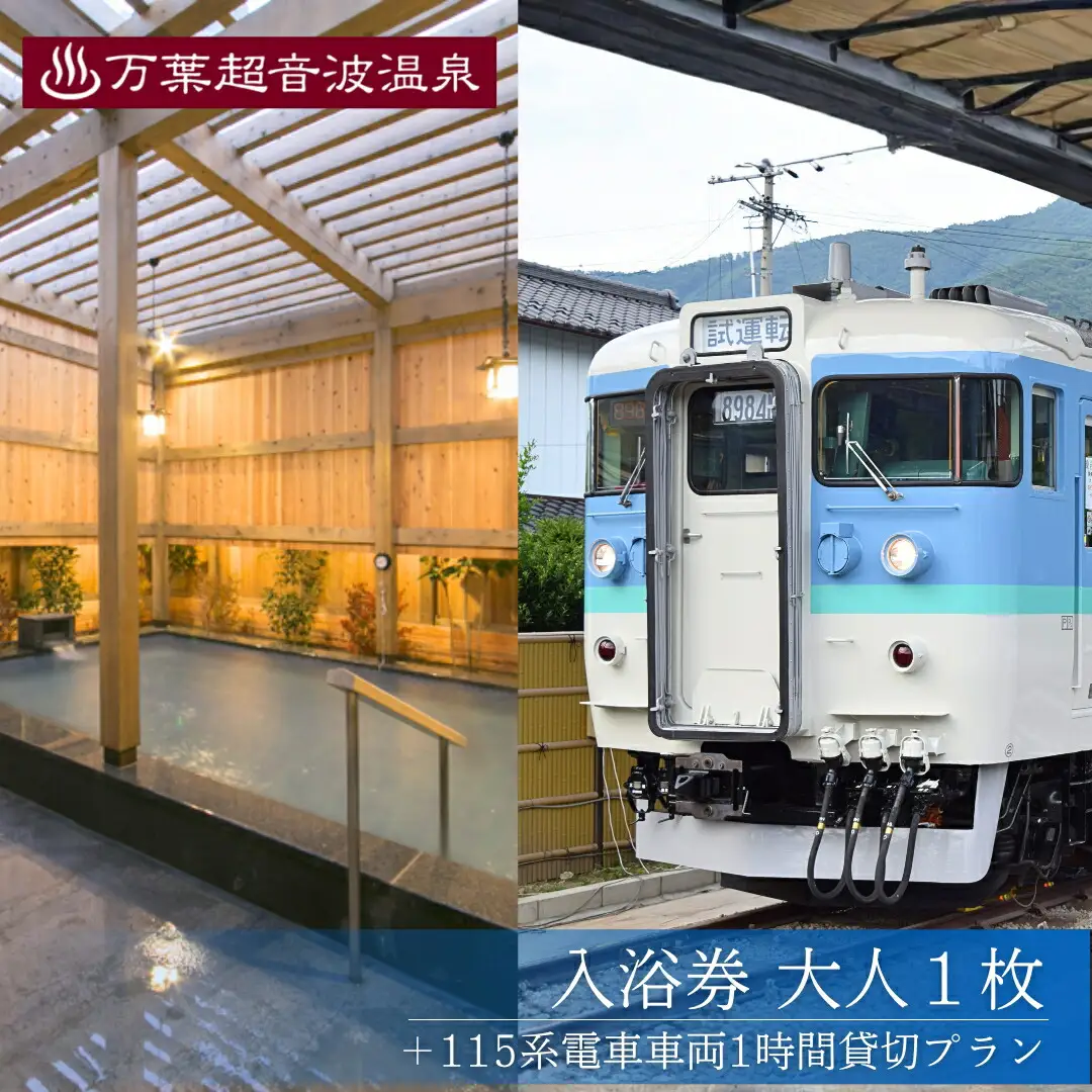 万葉超音波温泉 入浴券(大人1枚)＋115系電車車両1時間貸切プラン | 温泉 旅行 体験 千曲市 長野県 信州