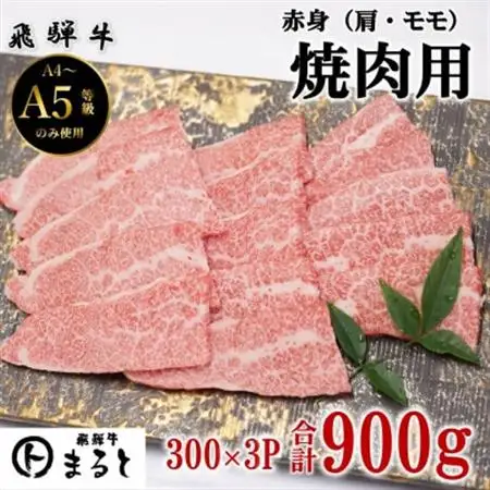 【飛騨牛】赤身焼肉用　300g×3p　(合計900g)【配送不可地域：離島】【1726923】