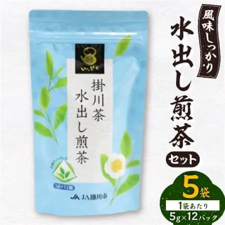 お湯でも水でもOK!水出し煎茶セット(5g×12パック)×5袋【配送不可地域：離島・沖縄県】【1670593】