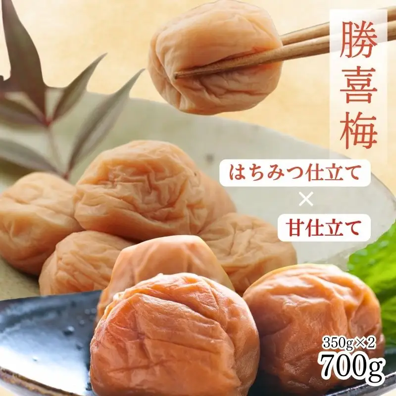 勝僖梅 紀州南高梅 2種セット 350g×2｜はちみつ仕立て・甘仕立て【shokibai007】