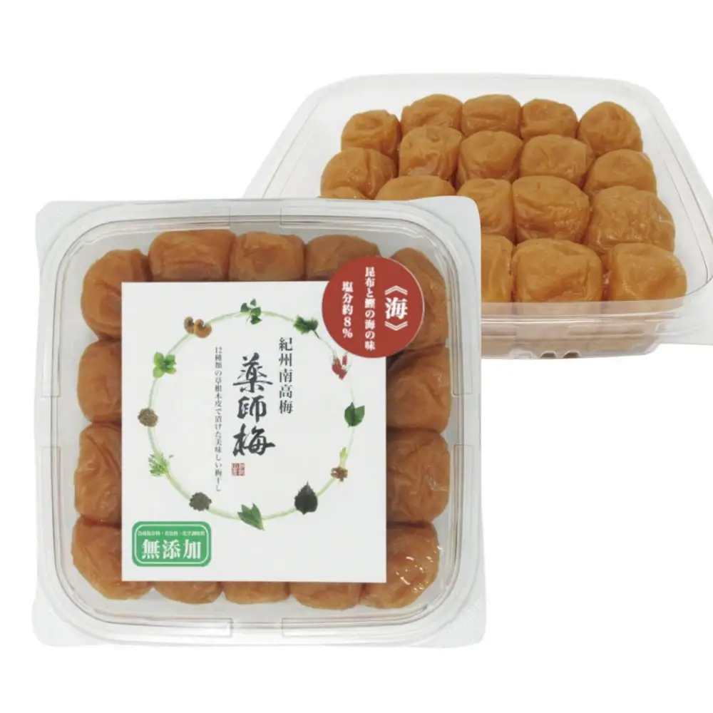 薬師梅「海」紀州南高梅 昆布とかつおの旨味仕立て 1kg／塩分８％ 添加物不使用 　 maruni003【maruni003】