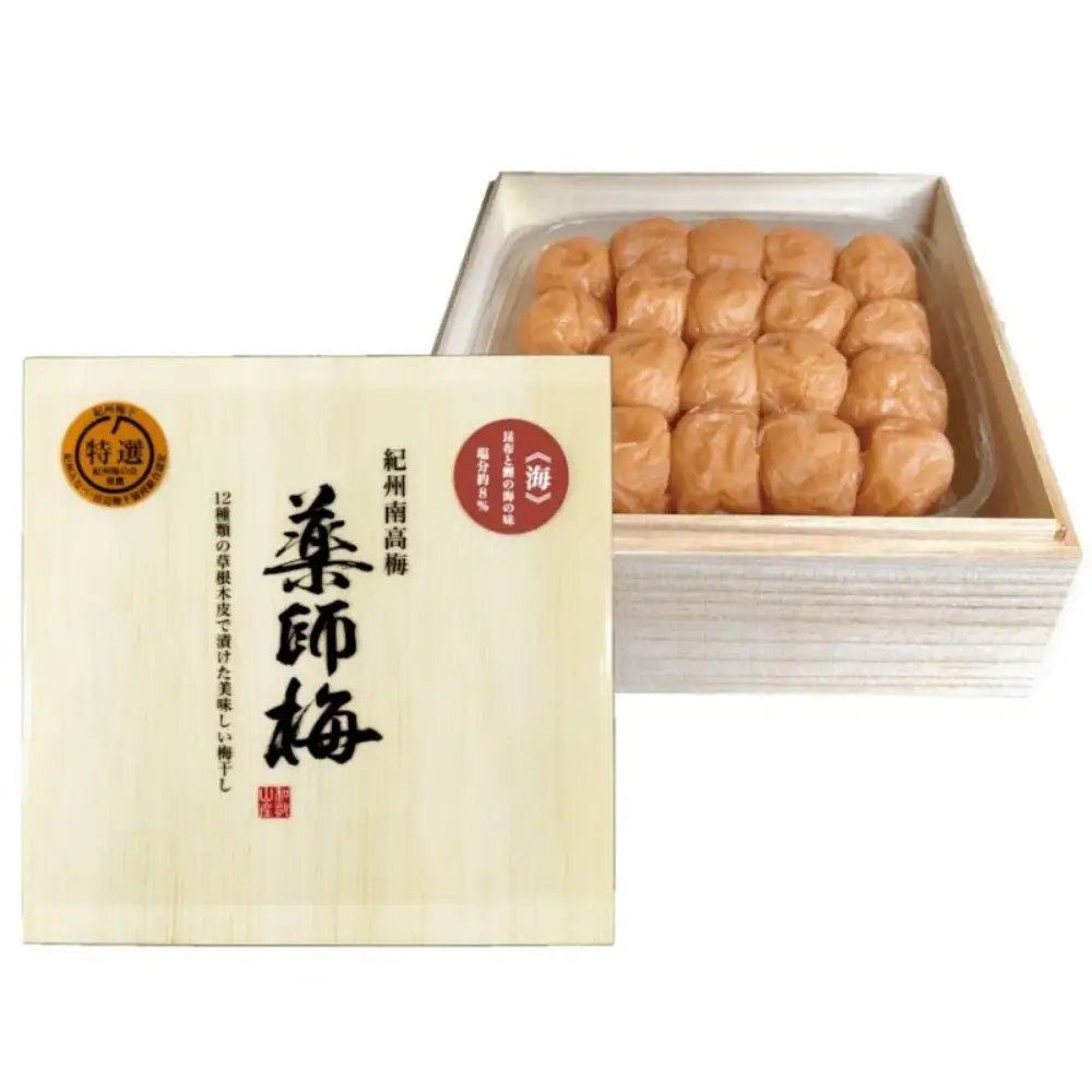 薬師梅 贈答用 木箱入り『海』昆布とかつおの海の味 450g／塩分8％　　 maruni010【maruni010】