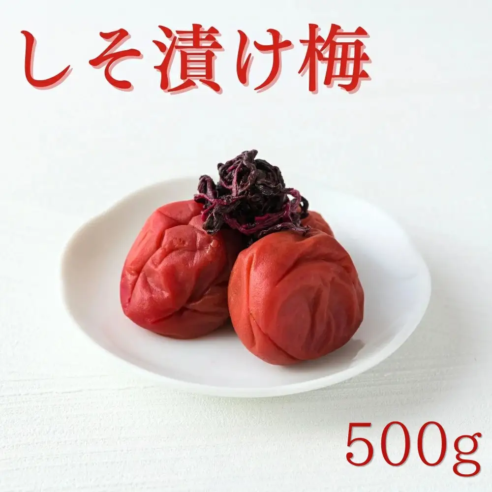 ご家庭用梅干し　しそ漬け　500g / みなべ町 梅干 うめぼし ウメ しそ梅 紫蘇漬け 家庭用 紀州南高梅 南高梅 簡易包装 お弁当 おにぎり【mrt011】