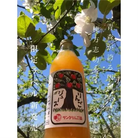天然果汁100%　青森県産りんごジュース　オリジナルブレンド　1L瓶×6本入　まろやか春搾り【1725199】