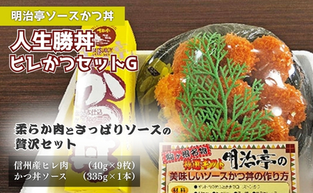 【明治亭ソースかつ丼】人生勝丼ヒレかつセットG お肉 牛肉 たれ 調味料 