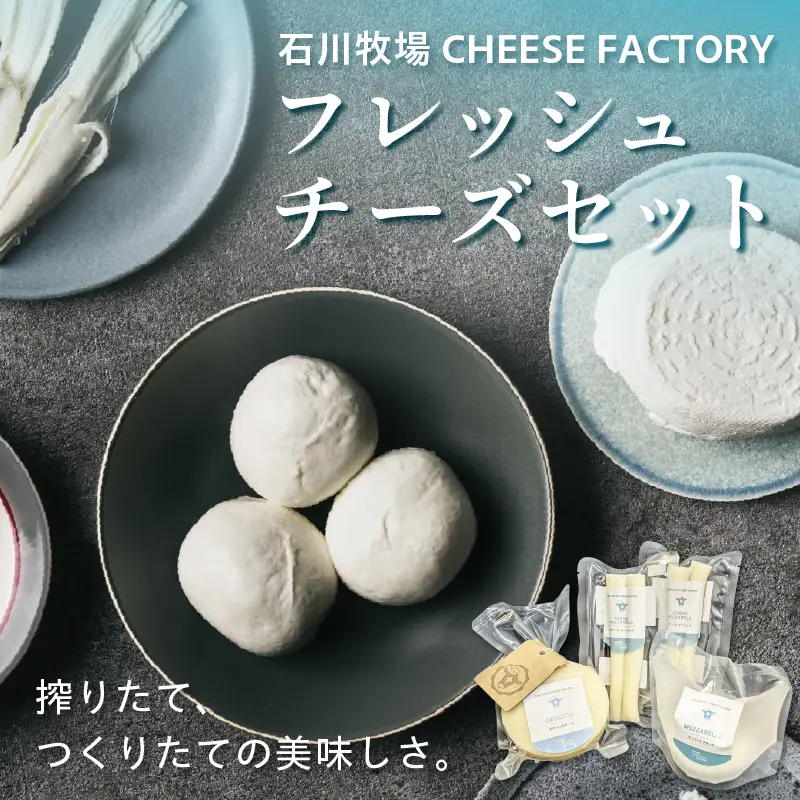 石川牧場 CHEESE FACTORY フレッシュチーズセット モッツァレラ カチョッタ チーズ