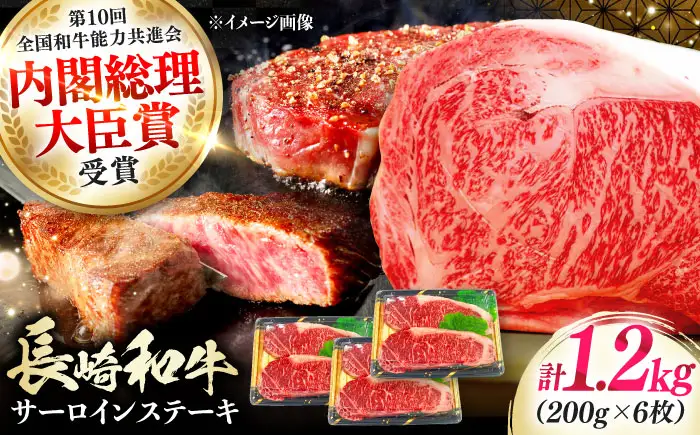 長崎和牛 ロース サーロインステーキ 6枚 《対馬市》【株式会社サイキ】 和牛 サーロイン ステーキ ロース 牛肉 肉[WAX063]