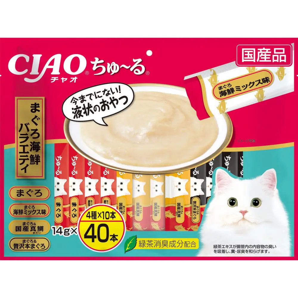 いなば　CIAO猫ちゅ～る　まぐろ海鮮バラエティ320本（14ｇｘ40本ｘ8袋入）（ケース）
