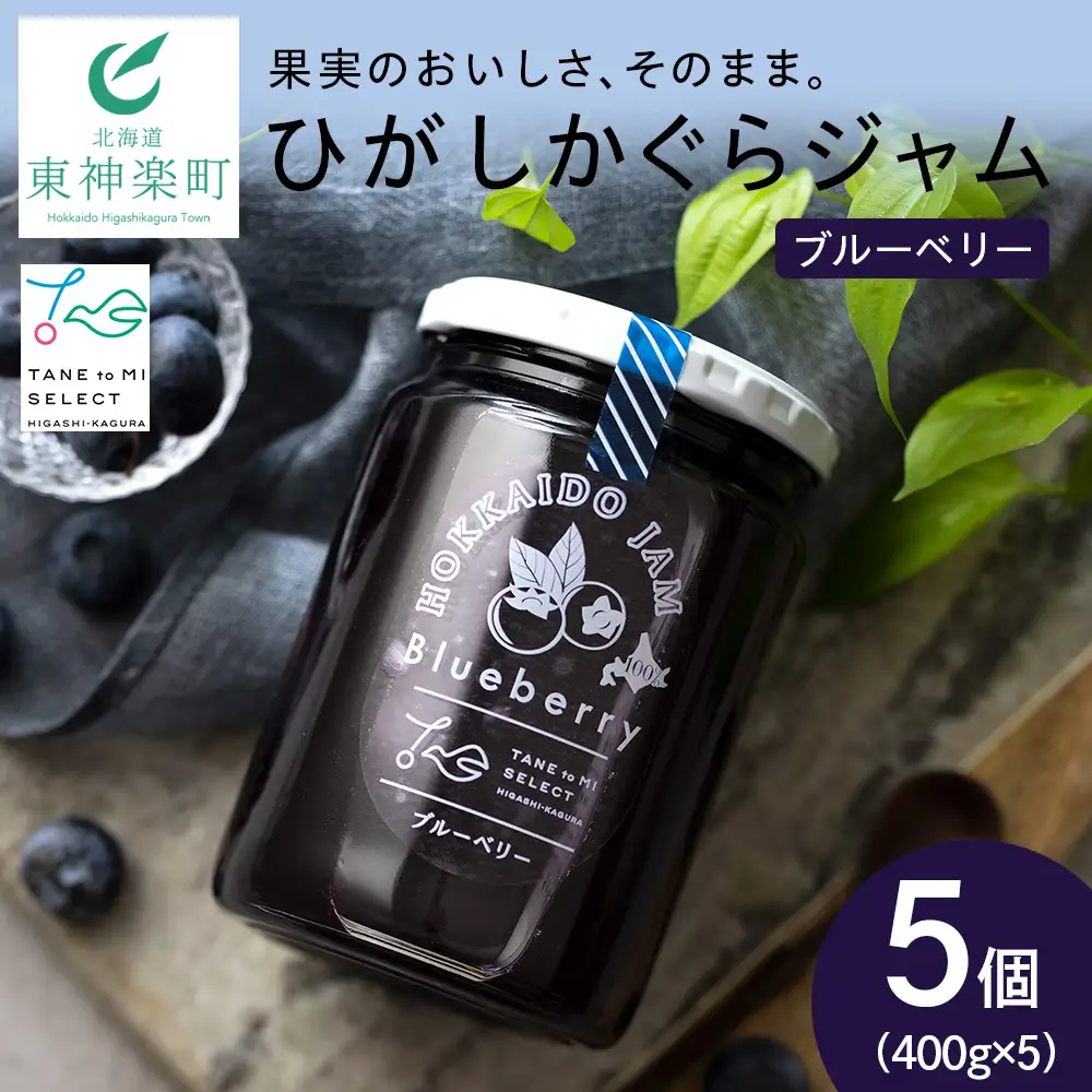 ひがしかぐらジャム ブルーベリー〈400g×5〉