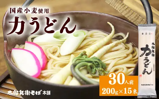 スピード配送！【国産小麦使用】力うどん 30人前（200g×15束）　015-F-TB043