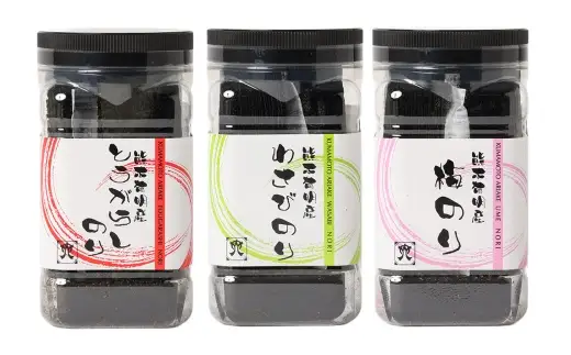 亀ちゃんの味付海苔 3種 食べ比べセット （ とうがらし ・ わさび ・ 梅 ） ふりかけ のり 海苔 ノリ 食べ比べ セット 贈り物 贈答 ギフト 亀八海苔