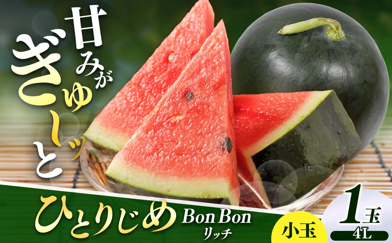 【先行受付】松本市 波田産 小玉すいか ひとりじめBonBonリッチ 4L(2.5㎏～3.2㎏)１玉