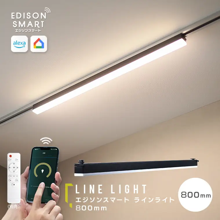 エジソンスマート ラインライト 800mm for ダクトレール ブラック 福岡市
