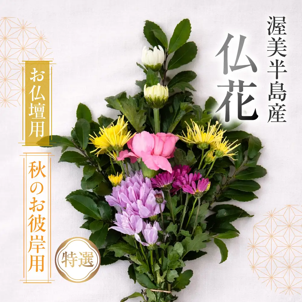 【お彼岸用　秋】産地直送 《お仏壇用》 仏花 特選 日時指定可 生産額 日本一 田原市 渥美半島 お彼岸 鮮度 生花 お花 お墓まいり