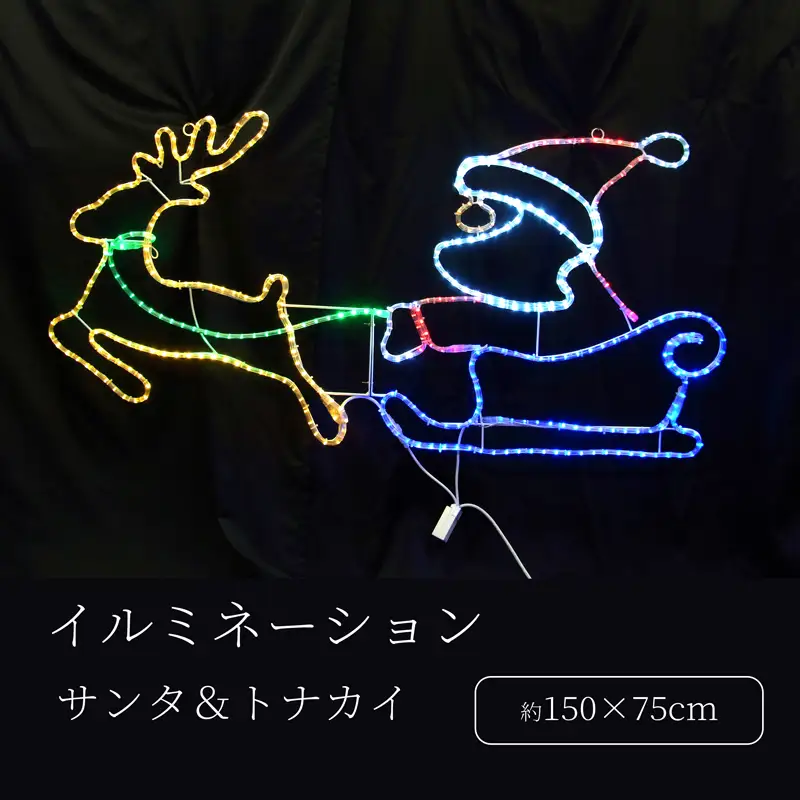 サンタとトナカイのモチーフのLEDイルミネーション(L2DM288）_0249-004-T07