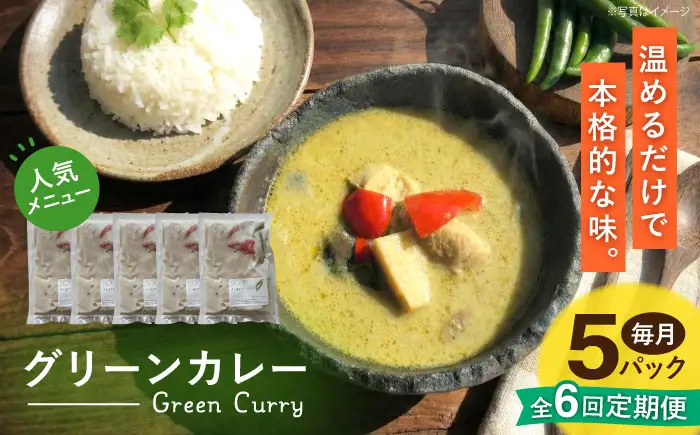 【全6回定期便】グリーンカレー 約180g×5パック 計900ｇセット 【SOUP LAB】[AYAK015]
