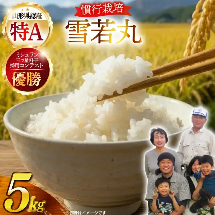 【期間限定発送】 米 令和7年産 慣行栽培 雪若丸 5kg [金子農園 山形県 高畠町 tk06ays950061]