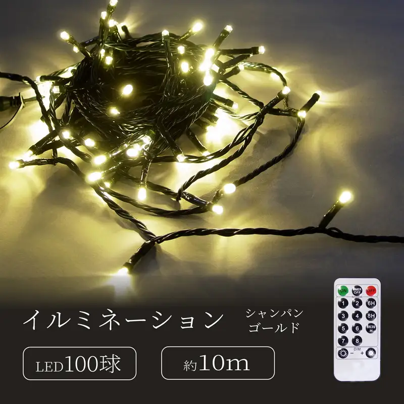 シャインライト100球 アダプター付 【グリーンコード】 ADG100 (カラー：シャンパンゴールド)_0249-001-T07-2