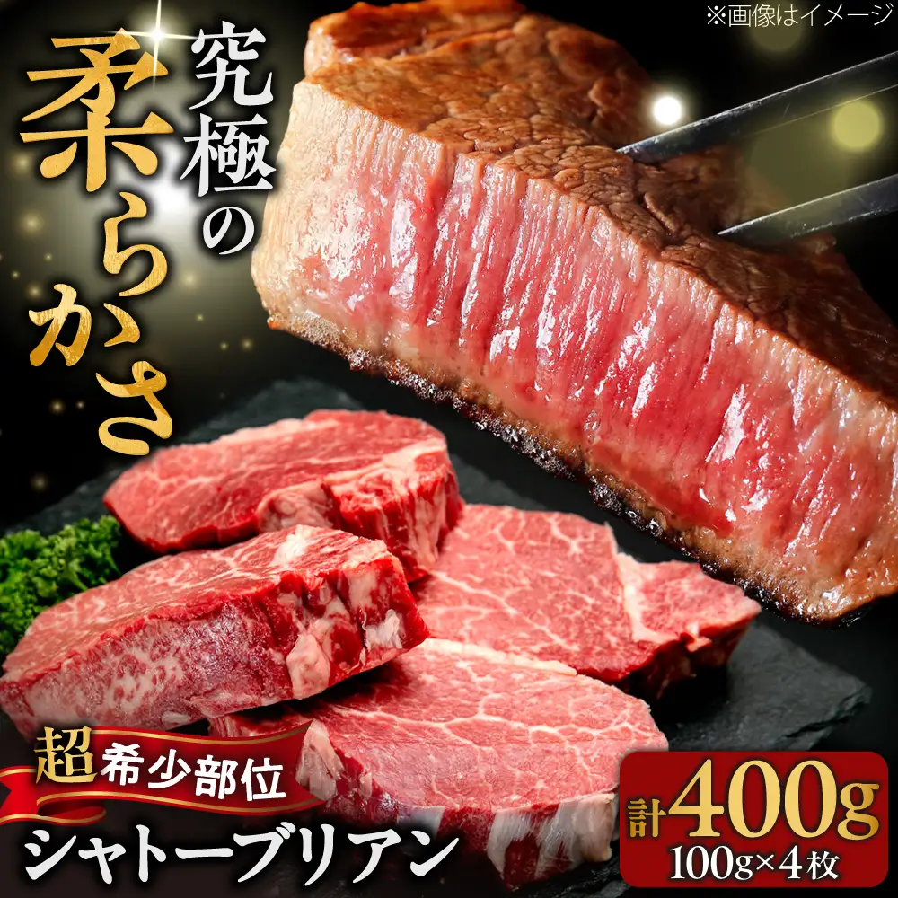 【希少部位！】博多和牛 シャトーブリアン 100g×4枚 （計400g）吉富町/肉のくまもと屋[BGBY034]