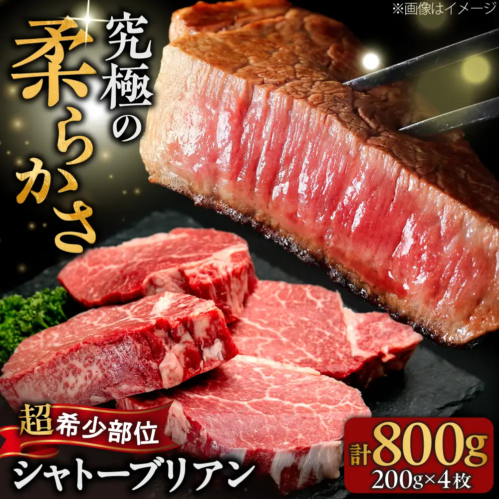 【希少部位！】博多和牛 シャトーブリアン 200g×4枚（計800g）吉富町/肉のくまもと屋[BGBY044]