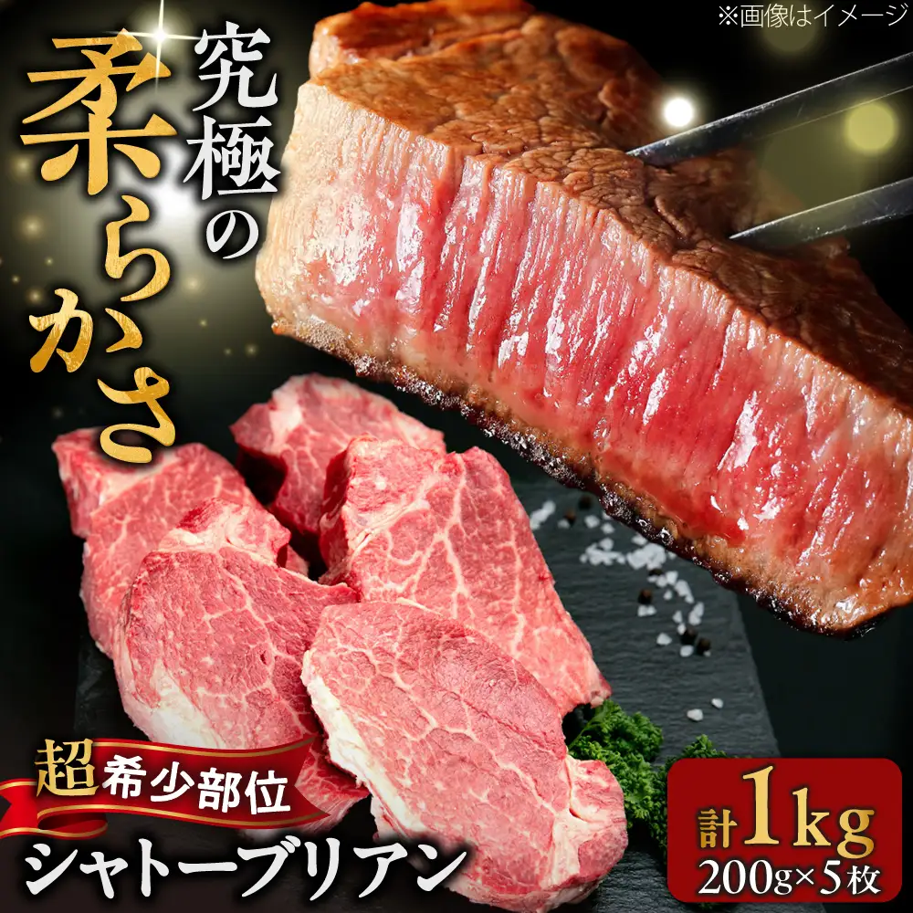 【希少部位！】博多和牛 シャトーブリアン 200g×5枚 （計1kg）吉富町/肉のくまもと屋[BGBY045]
