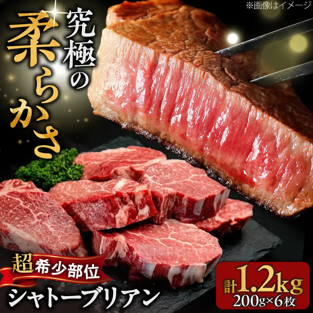【希少部位！】博多和牛 シャトーブリアン 200g×6枚 （計1.2kg）吉富町/肉のくまもと屋[BGBY046]