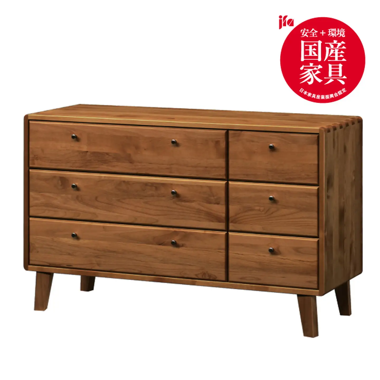 kumukumu120-3段チェスト　WN色【諸富家具】：C378-002