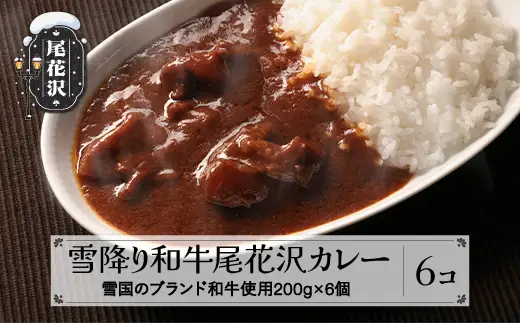雪降り和牛尾花沢 カレー 6個セット ss-rtyok6