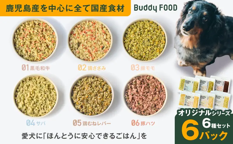 Buddy FOOD オリジナルシリーズ6種セット K390-001_19 国産 魚 肉 ペットフード