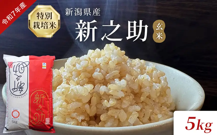 令和7年度産 新潟県産特別栽培米新之助（玄米）5kg