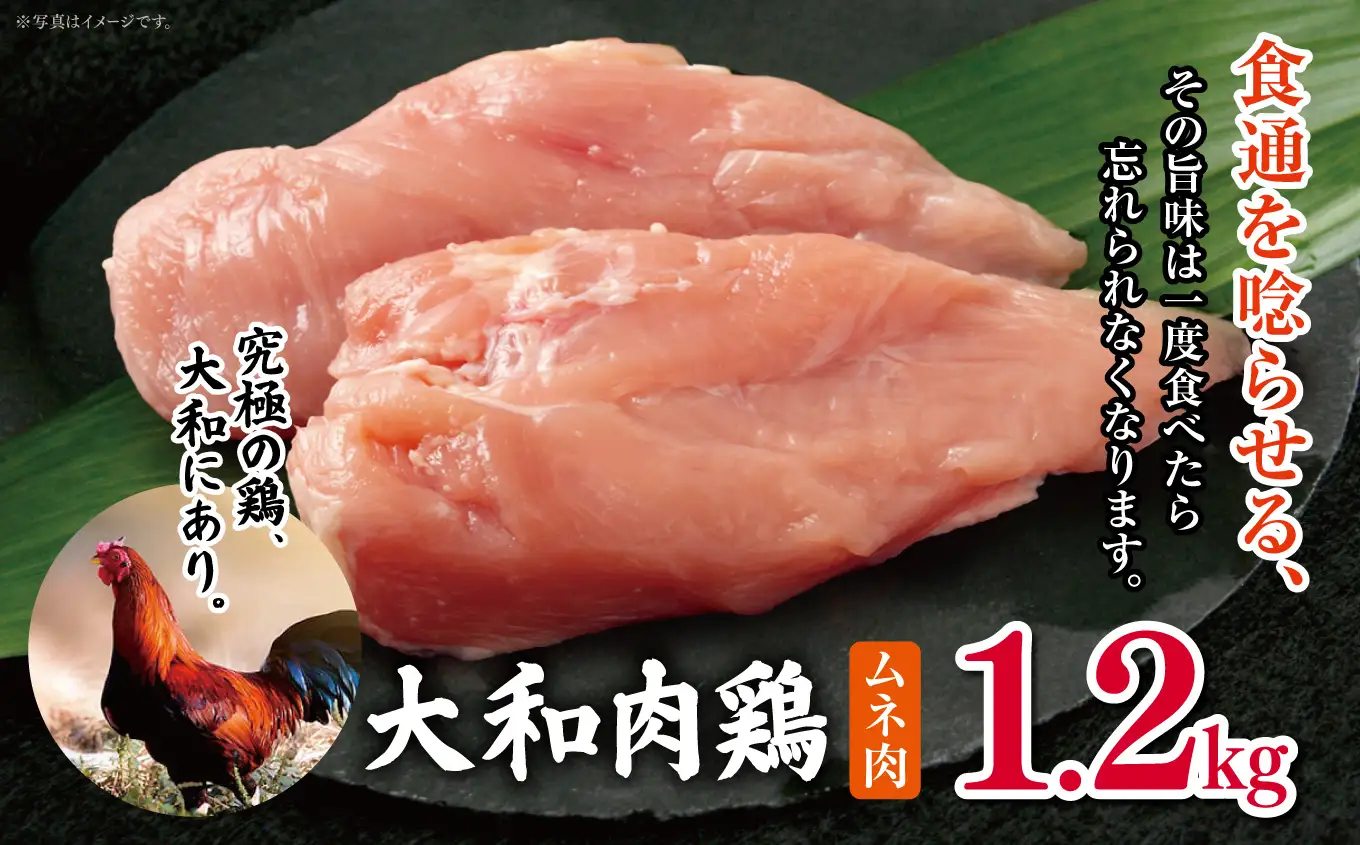 大和肉鶏 ムネ肉 1.2kg | 国産 高品質 鶏肉 モモ肉 | 奈良県 五條市