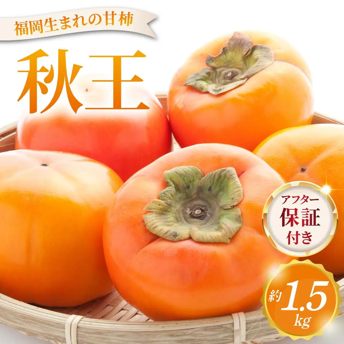 福岡より直送！種がほとんどない新ブランド 柿 秋王 約1.5kg 化粧箱入（2026年10月以降発送）