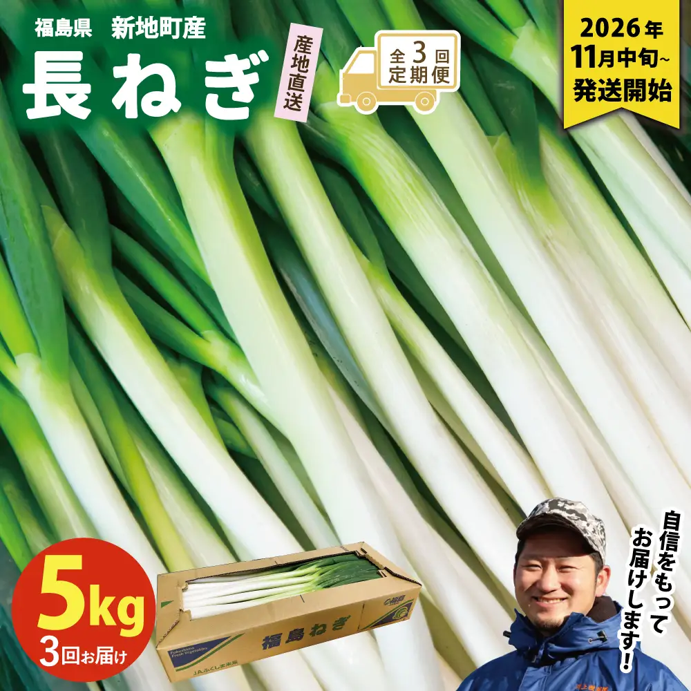 《先行予約》【全3回定期便】長ネギ 約5kg 1箱 | 訳あり 野菜 やさい 食品 人気 おすすめ 送料無料 ねぎ ネギ 葱 長ねぎ お取り寄せ 福島県 新地町 白ねぎ 鍋 冷凍保存 おかず お徳用 甘い おすそわけ 家庭用 贈答用