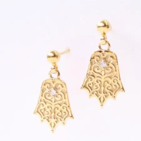 【Do_goods】古墳時代の造形美『棘葉形杏葉』ダイヤモンド シルバーピアス 659-874-D【配送不可地域：離島・沖縄県】【1490357】