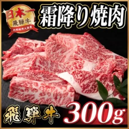 飛騨牛 霜降り焼肉 約300g BBQ用(上カルビ、肩ロース、カイノミ、ザブトン、ミスジなど)訳あり【配送不可地域：離島】【1733113】