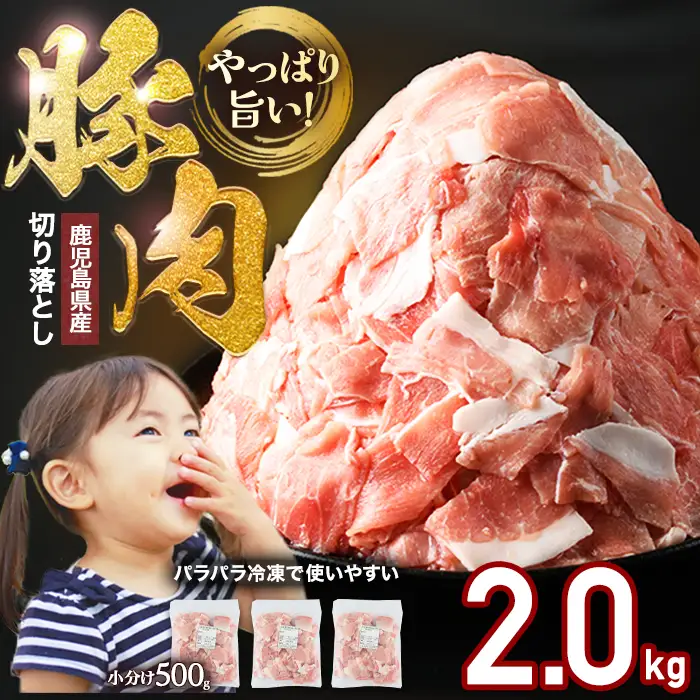 鹿児島県産 豚肉 切り落とし (計2kg・500g×4P) 訳あり 豚肉【スターゼン】starzen-1638