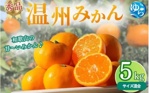 秀品 温州みかん 5kg / みかん ミカン 和歌山県 柑橘  甘い 蜜柑 フルーツ 果物 くだもの 食品  産地直送 由良町  温州 みかん ※ 2026年11月中旬～1月上旬頃に順次発送予定【myvi004-p-5】