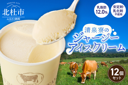 清泉寮ジャージーアイスクリーム　120ml×12個　アイスクリーム アイス ジャージーアイス 120ml 12個 プレミアム 有機ジャージー牛乳 安定剤不使用 乳化剤不使用「やまなしアニマルウェルフェア」 三ツ星認証 北杜市 清里 清泉寮 ジャージー牧場 人気 バレンタイン チョコ以外 ホワイトデー お返し  [h041]