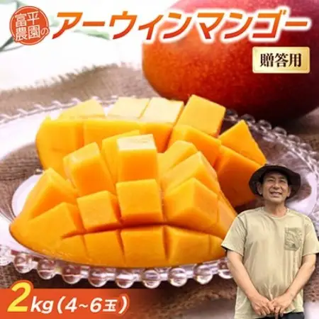 【2026年7月から順次発送・贈答用】富平農園のアーウィンマンゴー2kg(4～6玉)【配送不可地域：離島】【1726881】
