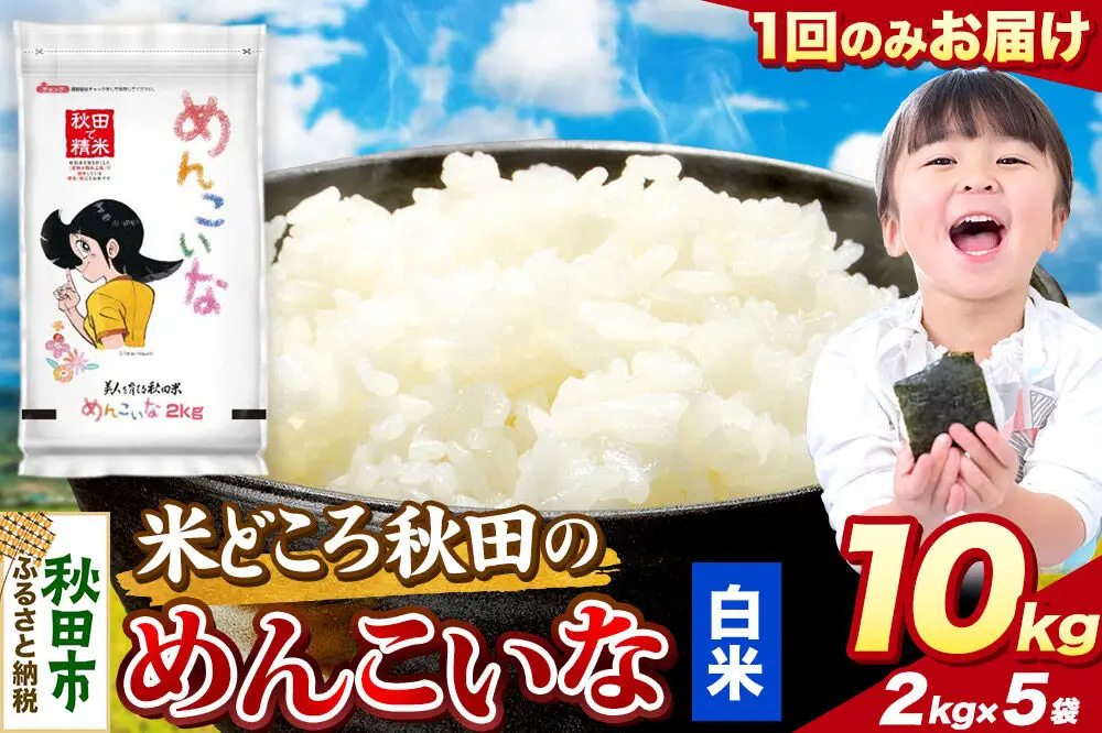 米 めんこいな【白米】米どころ秋田県産 令和7年産 精米 10kg（2kg×5袋）