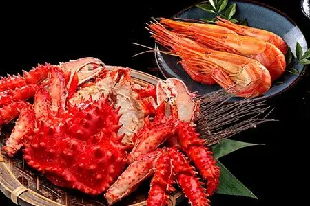 【北海道根室産】北海しまえび300g×1P・花咲がに650g前後×1尾 B-48022