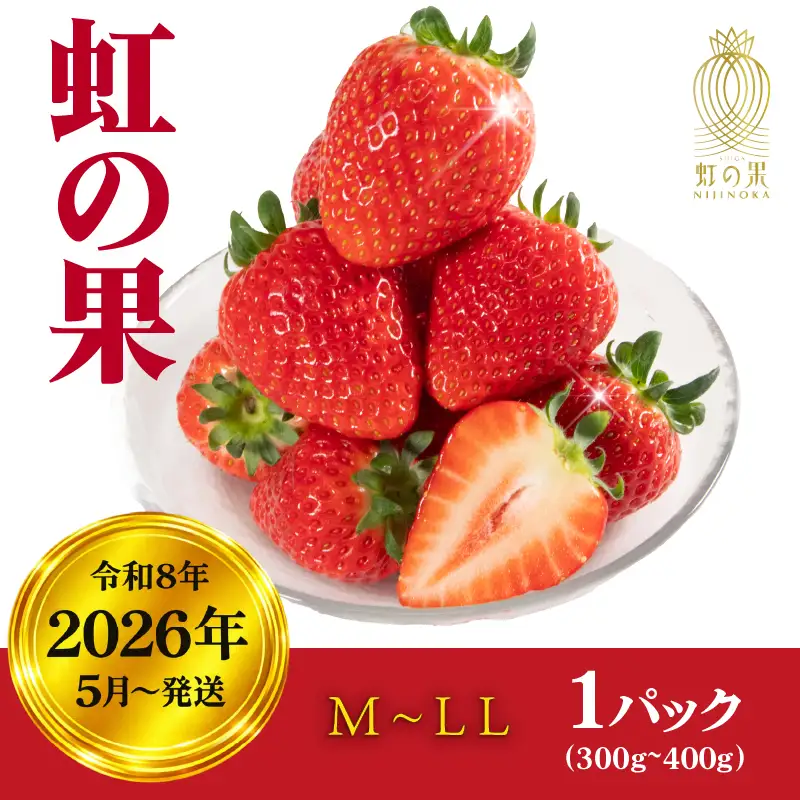 虹の果 夏 いちご 1箱 400g ~ 300g (M~LLサイズ) 冷蔵 贈答用