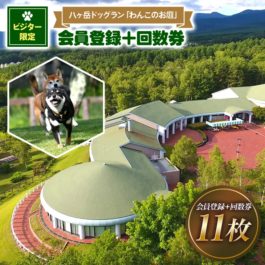【ビジター限定】 八ヶ岳 ドッグラン 「 わんこのお庭 」 会員登録 ＋ 回数券 11枚